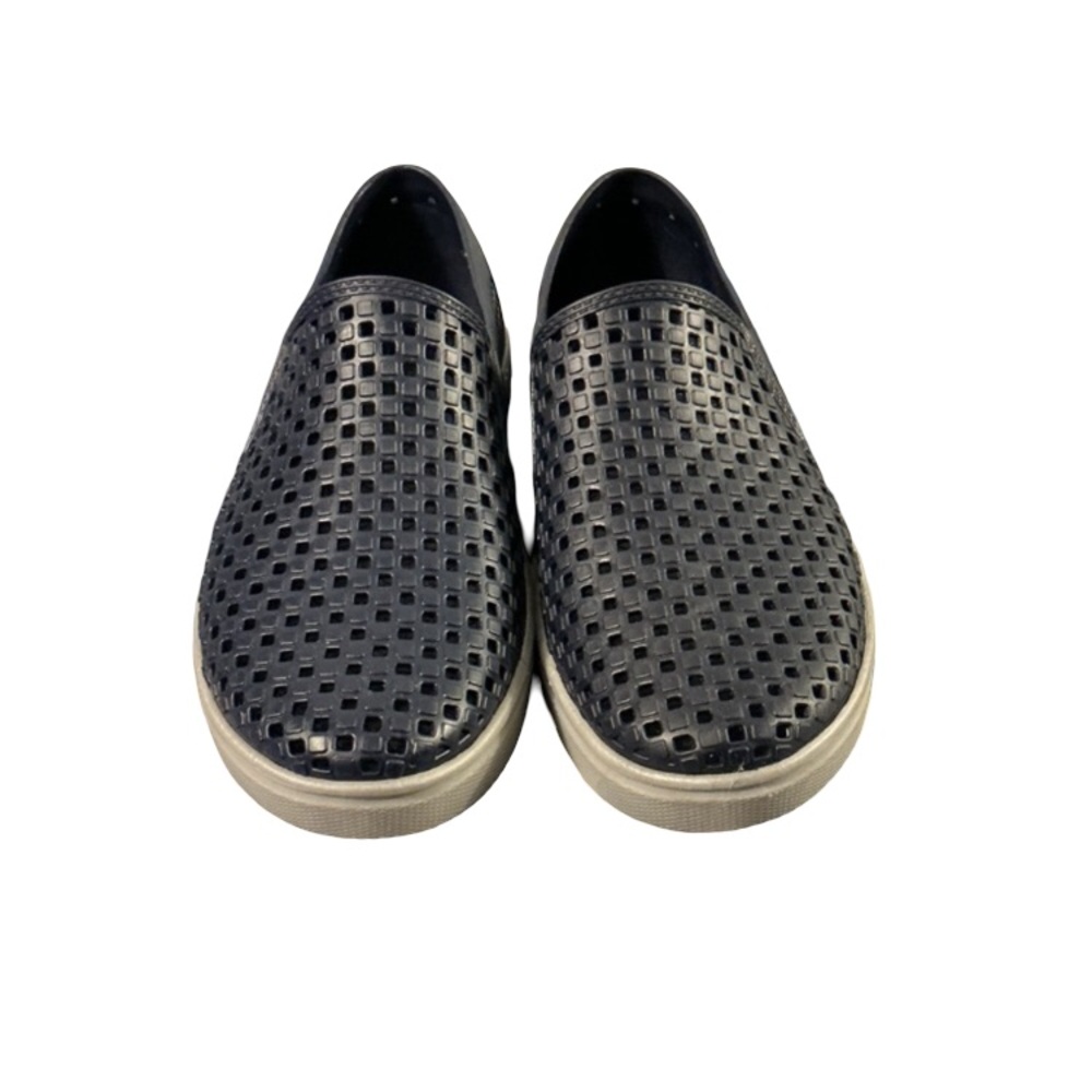 Men's Navy Perforated Slip-On Loafers